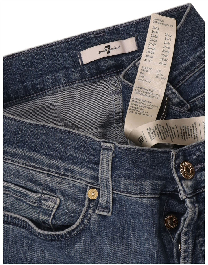 Женские узкие джинсы 7 For All Mankind W32 L27, синий хлопок