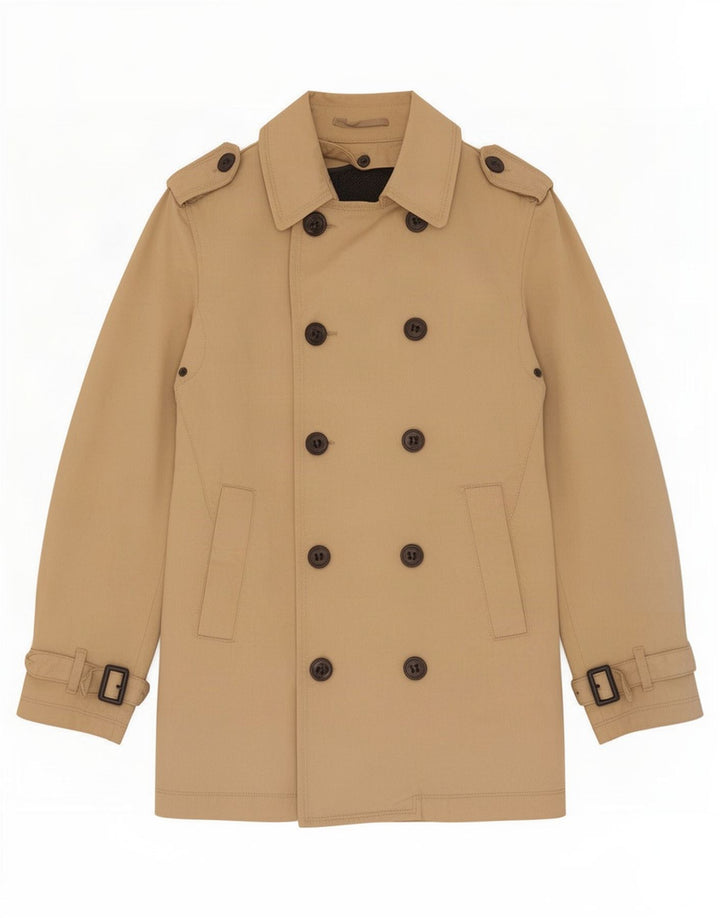 Мужской тренч Zara UK 36, маленький, бежевый, полиэстер
