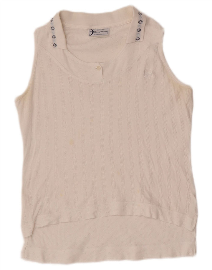 Женская рубашка поло без рукавов Sergio Tacchini EU 38 Medium White Fair Isle