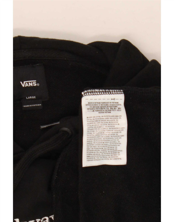Мужской джемпер с капюшоном с рисунком Vans, большой черный, хлопковый