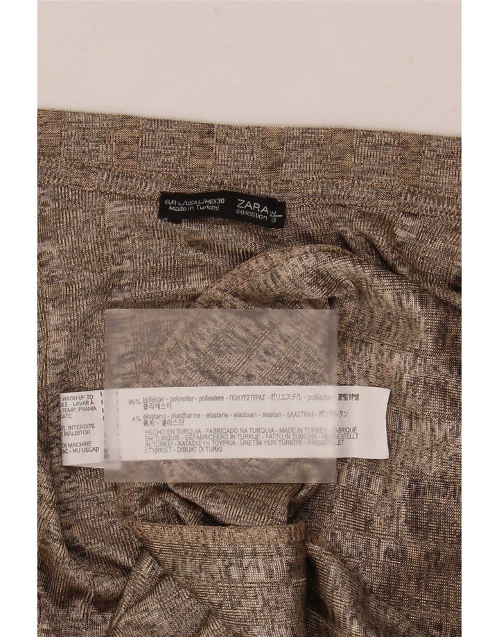 Женское платье-футболка Zara UK 16, большой коричневый полиэстер