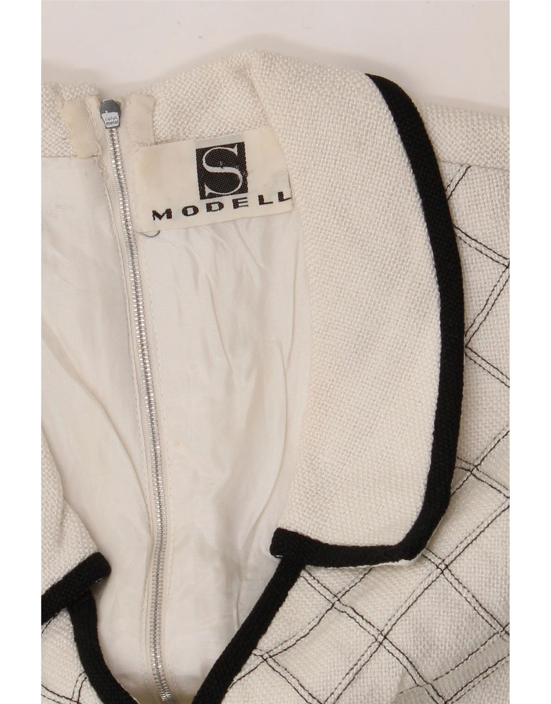 ВИНТАЖНОЕ женское платье А-силуэта без рукавов, Великобритания, 8, маленькая белая клетка