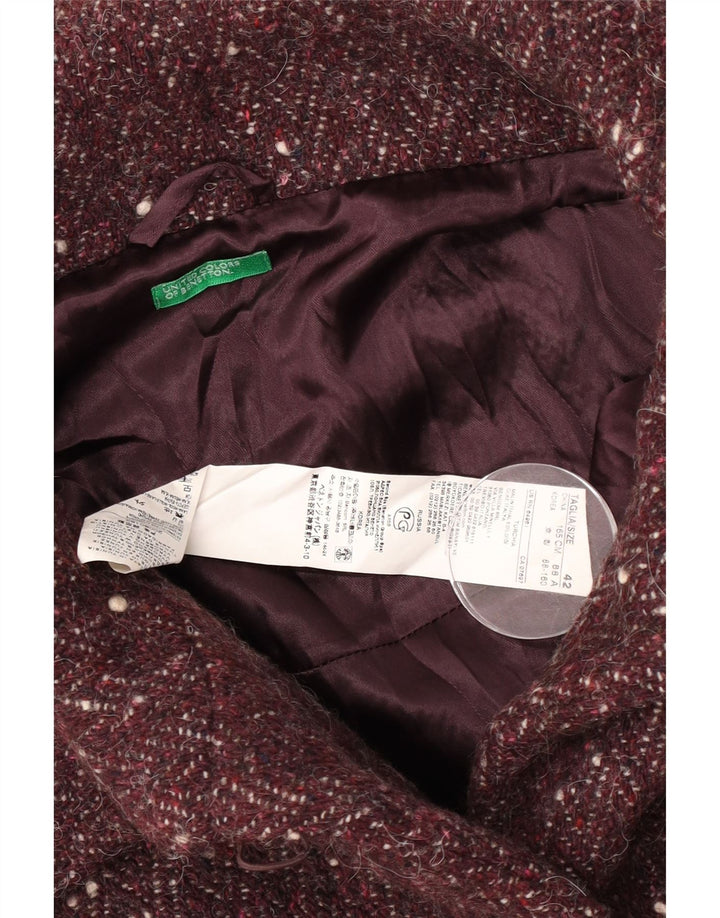 Женское болеро Benetton IT 42, средний бордовый, шерсть в крапинку