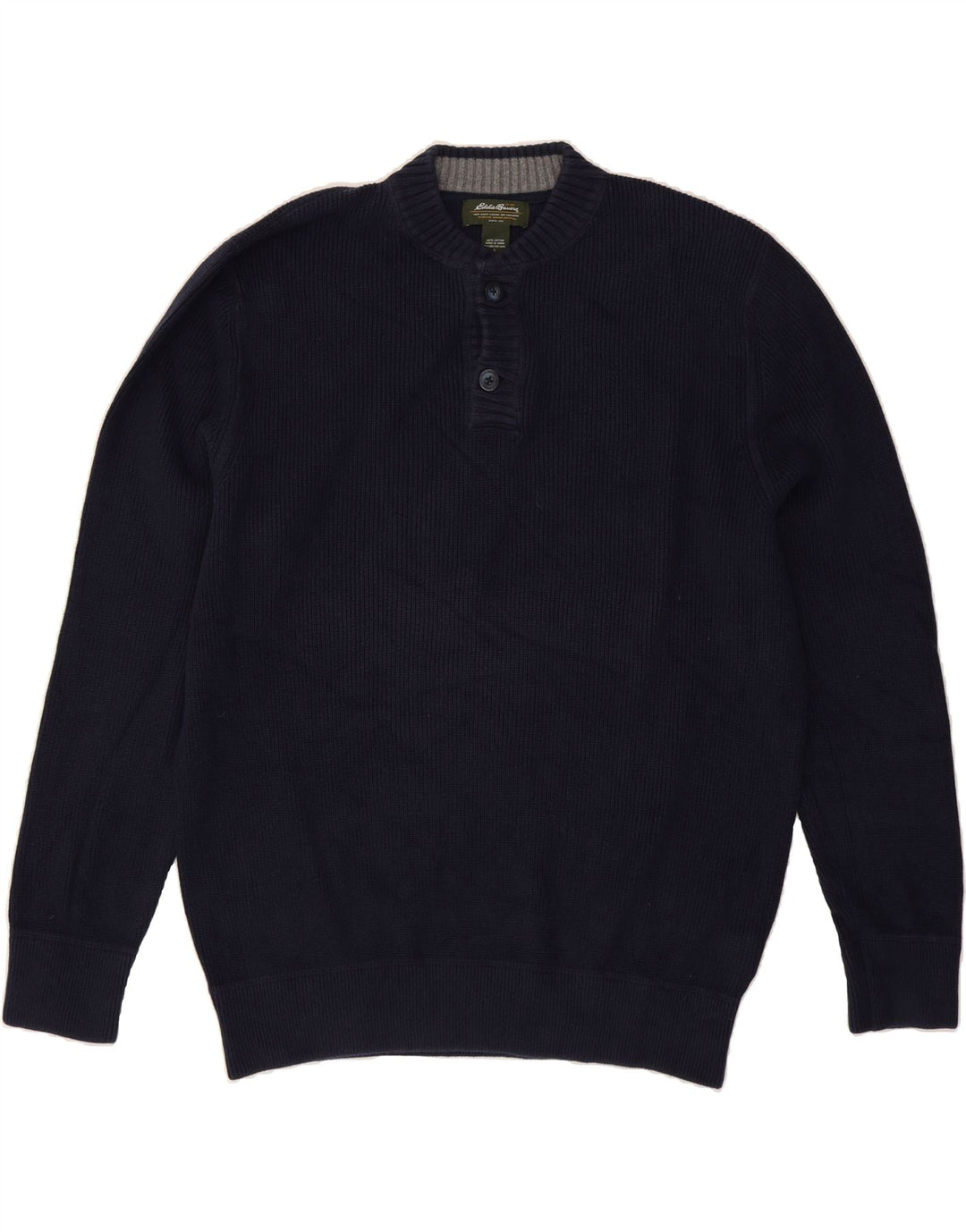 EDDIE BAUER Mens Crew Neck Jumper Sweater Large Navy Blue Cotton Vintage Eddie Bauer and Second-Hand Eddie Bauer from Messina Hembry 