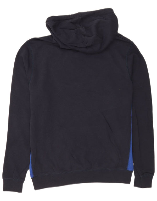 Jack Wills Mens Graphic Hoodie Jumper Small Navy Blue Colourblock Cotton