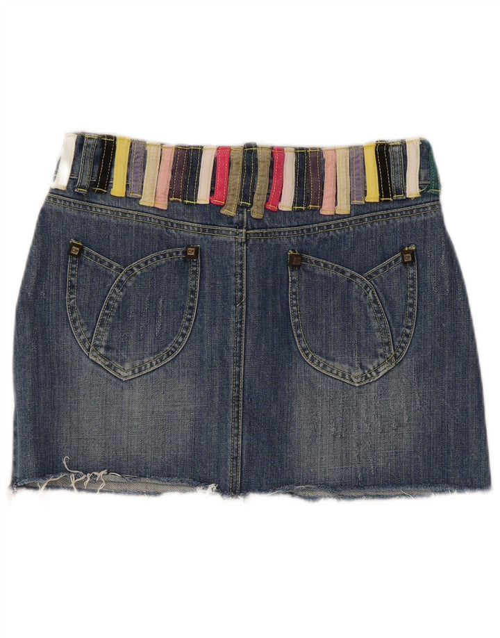 Dsquared2 Женская мини-юбка джинсовая IT 42 Medium W30 Синяя хлопковая с цветными блоками