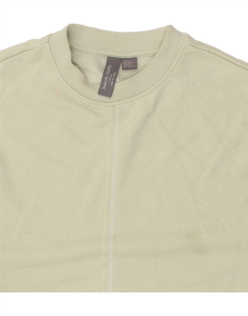 SWEATY BETTY Womens Oversized Sweatshirt Jumper UK 10 Small Green Cotton Vintage Sweaty Betty and Second-Hand Sweaty Betty from Messina Hembry 
