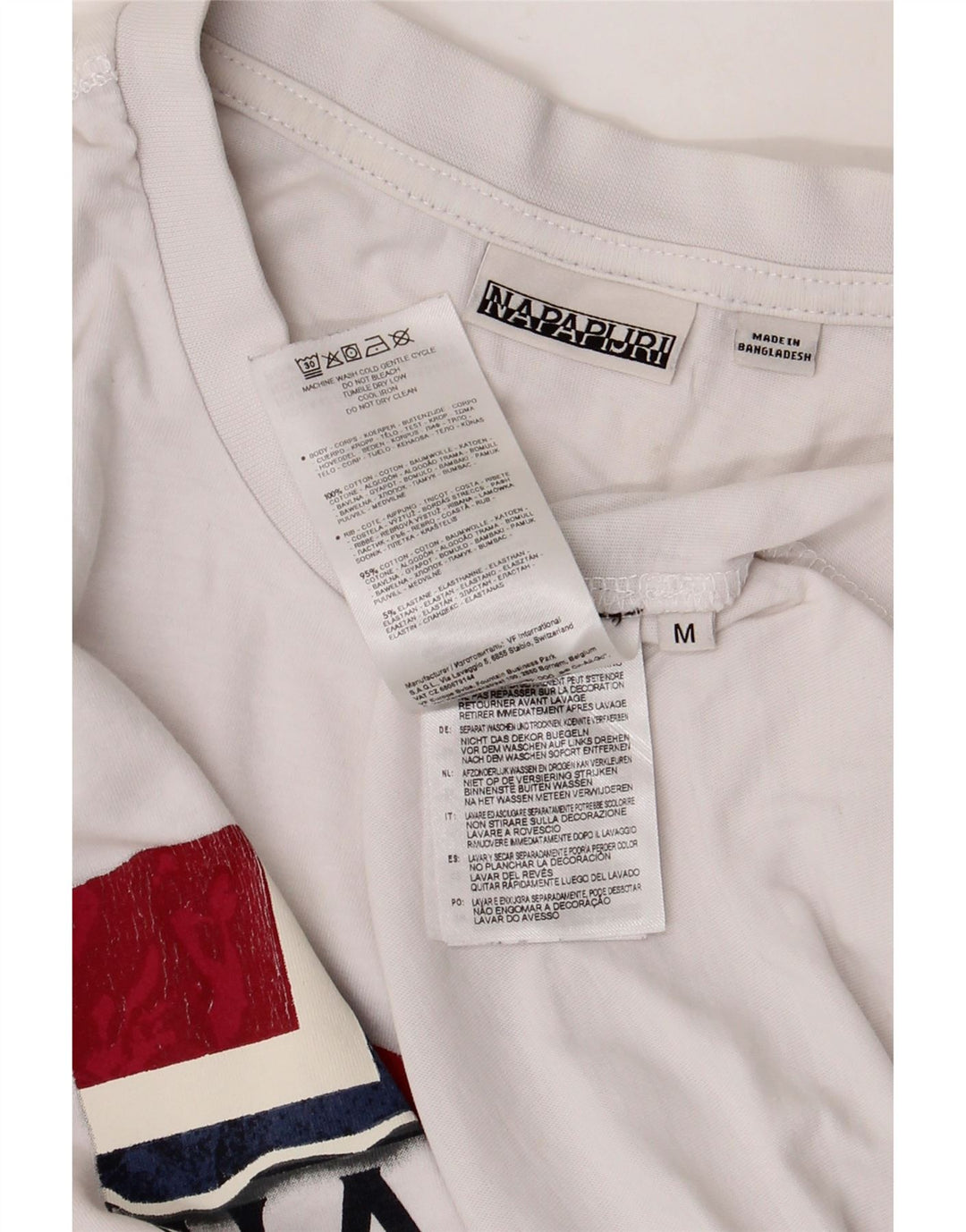 NAPAPIJRI Мужской топ с рисунком, длинный рукав, средний белый хлопок, хлопок