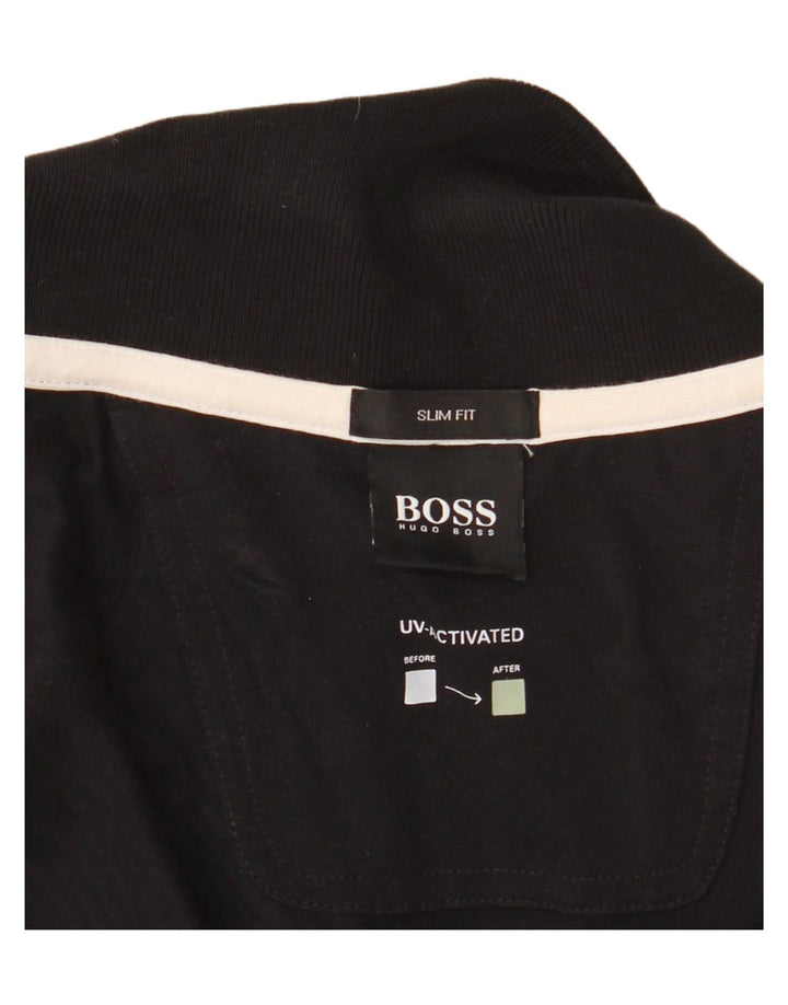 Мужская рубашка поло HUGO BOSS Slim Fit 2XL, черный хлопок