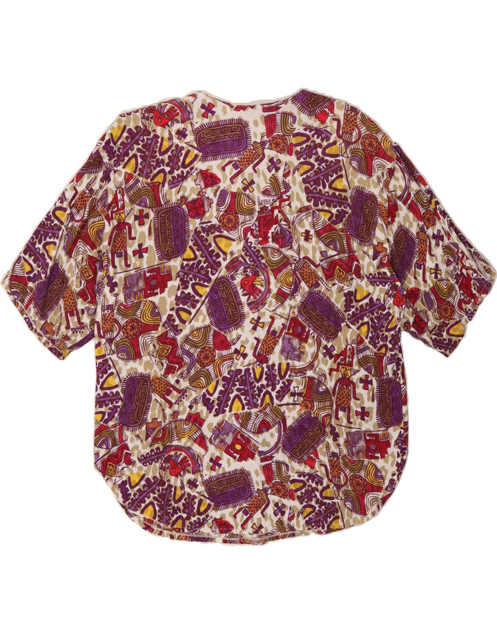 VINTAGE Womens Abstract Pattern Shirt Blouse UK 14 Medium Multicoloured Vintage Vintage and Second-Hand Vintage from Messina Hembry 