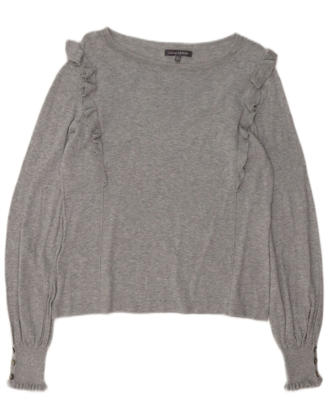 Женский джемпер с вырезом «лодочка» LAURA ASHLEY UK 14, большой серый хлопок
