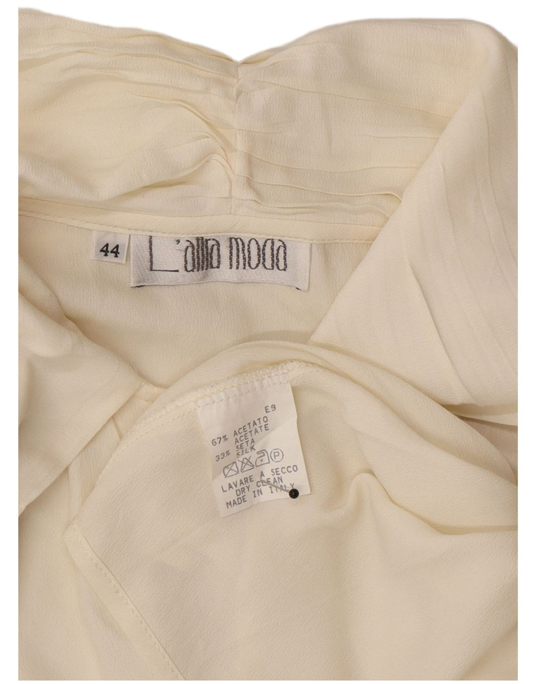 L'altra Moda Женская блузка-рубашка оверсайз IT 44 Medium Off White Acetate