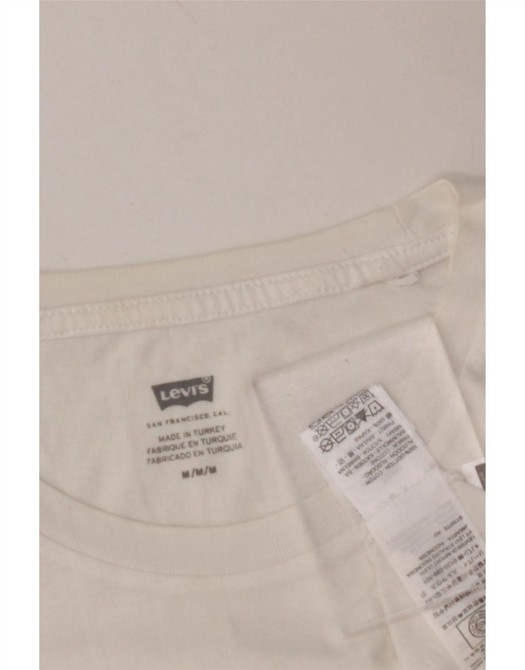 LEVI'S Womens Graphic T-Shirt Top UK 14 Medium White Cotton