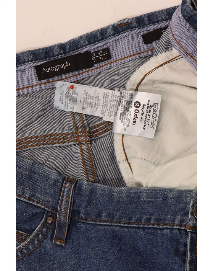 Мужские прямые джинсы Marks & Spencer с автографом W42 L27, синий хлопок