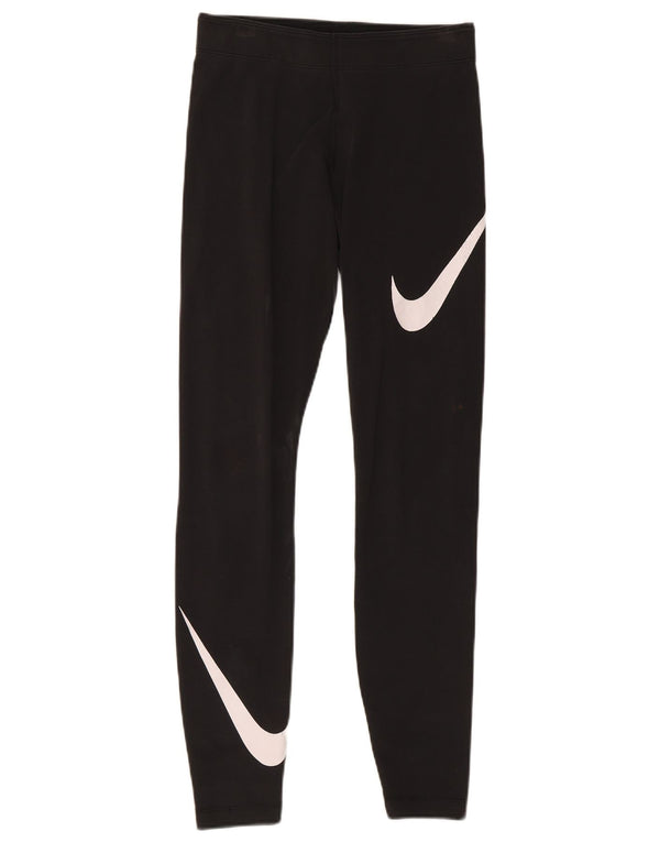 Женские леггинсы с рисунком Nike UK 8, маленькие черные хлопковые