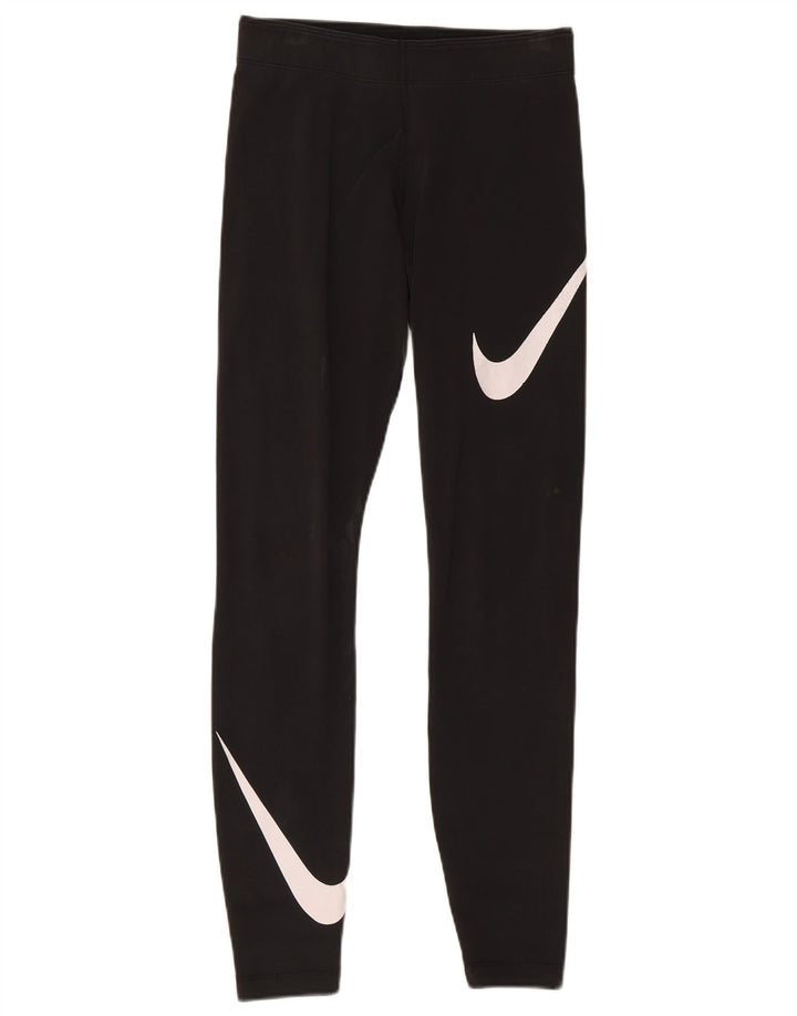 Женские леггинсы с рисунком Nike UK 8, маленькие черные хлопковые