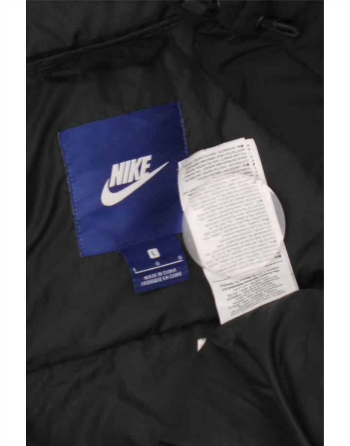 Мужская утепленная куртка с капюшоном Nike UK 40, большая черная полиэстер