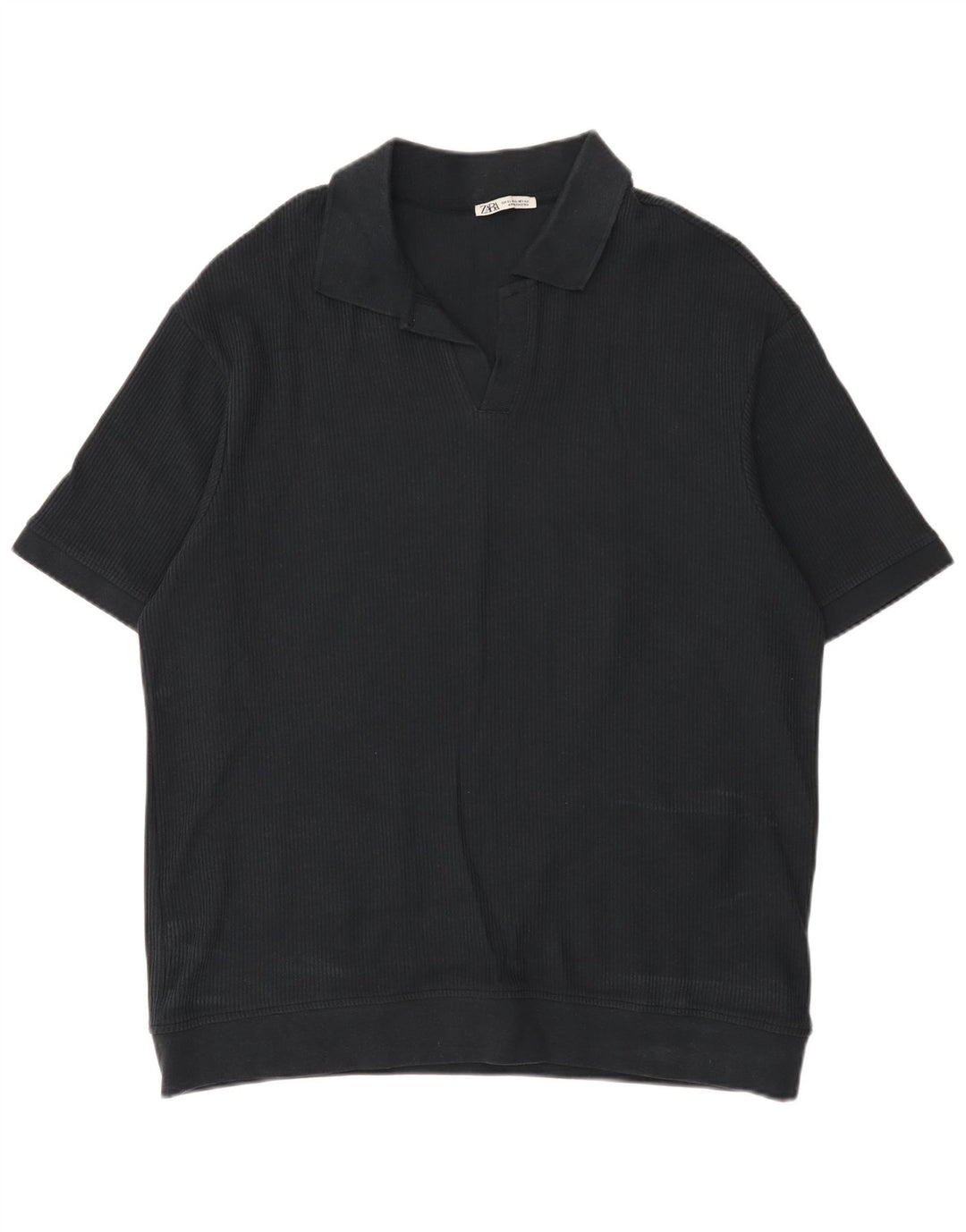 Мужская рубашка-поло Zara XL, черный хлопок