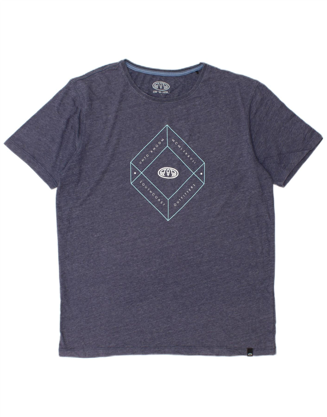 Мужская футболка с рисунком ANIMAL, верх большого размера, темно-синий, полиэстер