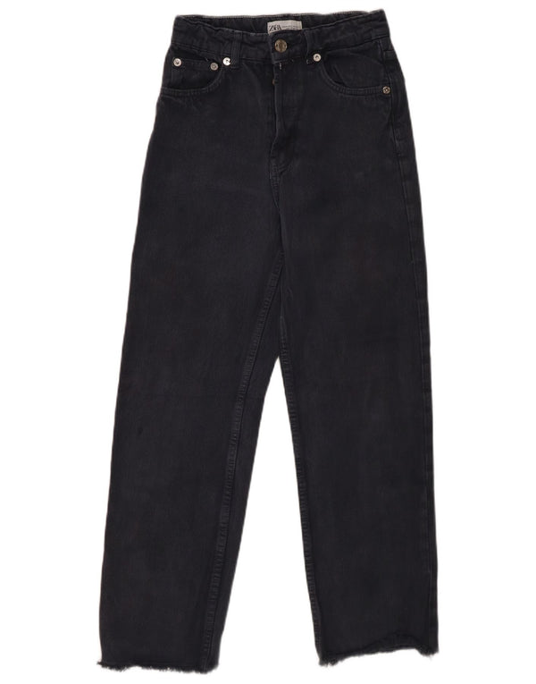 Женские прямые джинсы ZARA с высокой посадкой EU 34 2XS W24 L26 Темно-синие