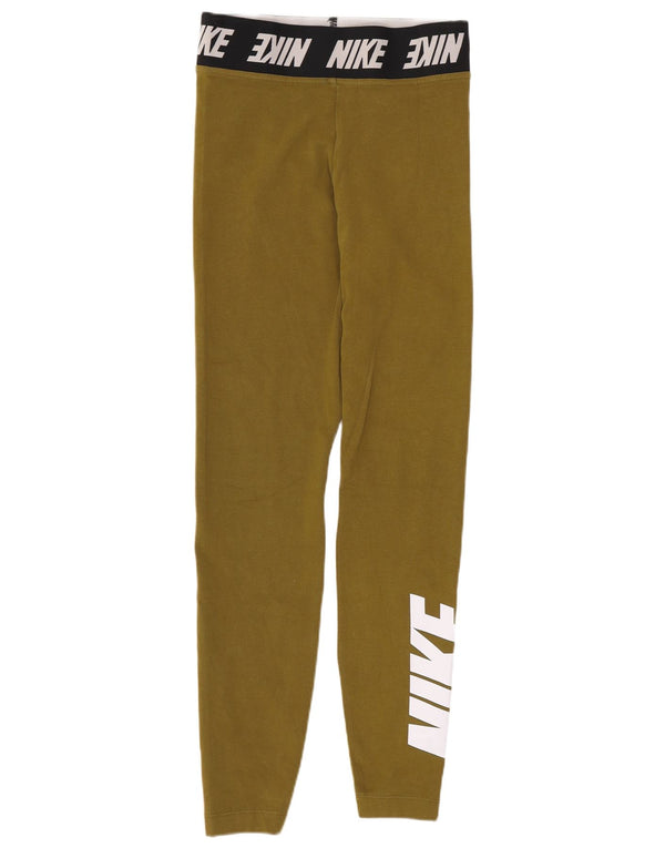 Женские леггинсы с рисунком Nike UK 4 XS, зеленые хлопковые спортивные кроссовки