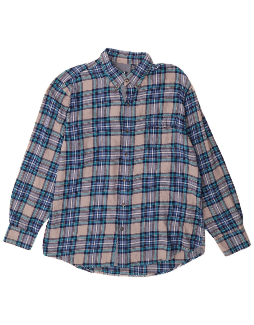 Мужская фланелевая рубашка Izod XL, синяя клетка, хлопок