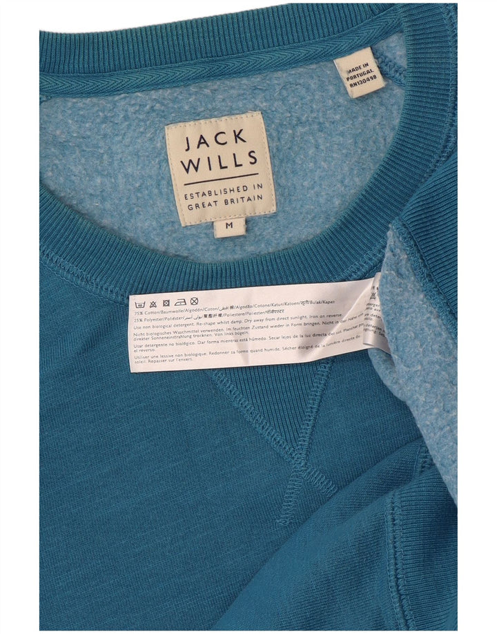 Мужской свитшот с рисунком Jack Wills, хлопковый джемпер среднего синего цвета