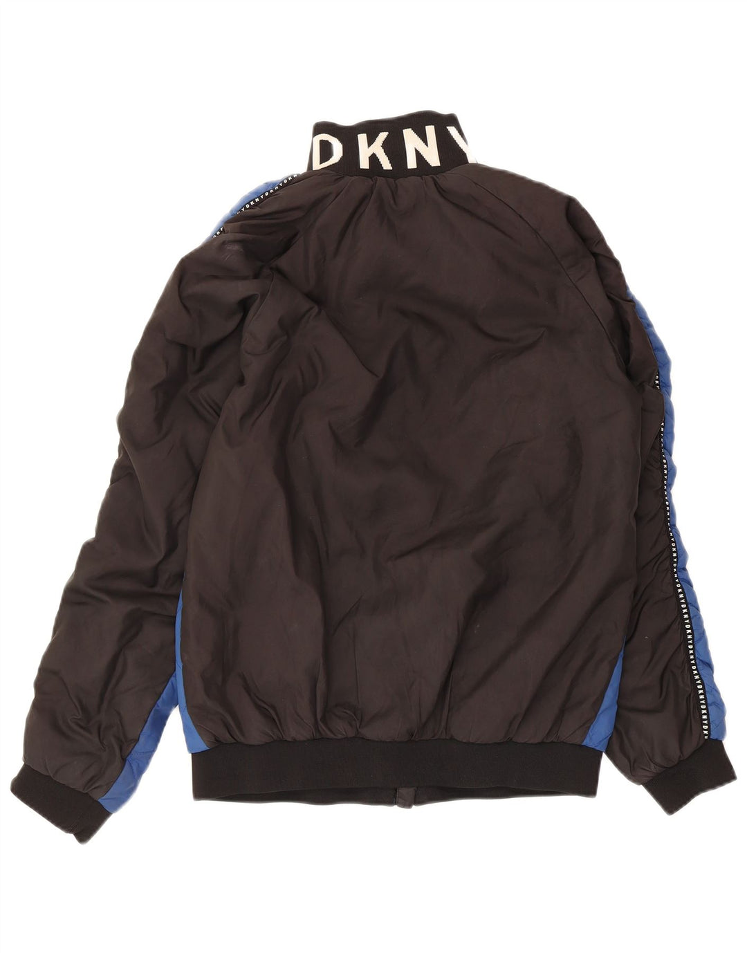 Женская стеганая куртка Dkny с графическим рисунком UK 14, средний синий полиэстер с цветными блоками