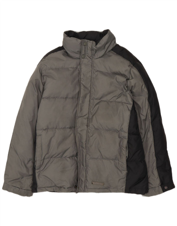 Мужская стеганая куртка свободного кроя CHAMPION UK 36, маленькая серая с цветными блоками