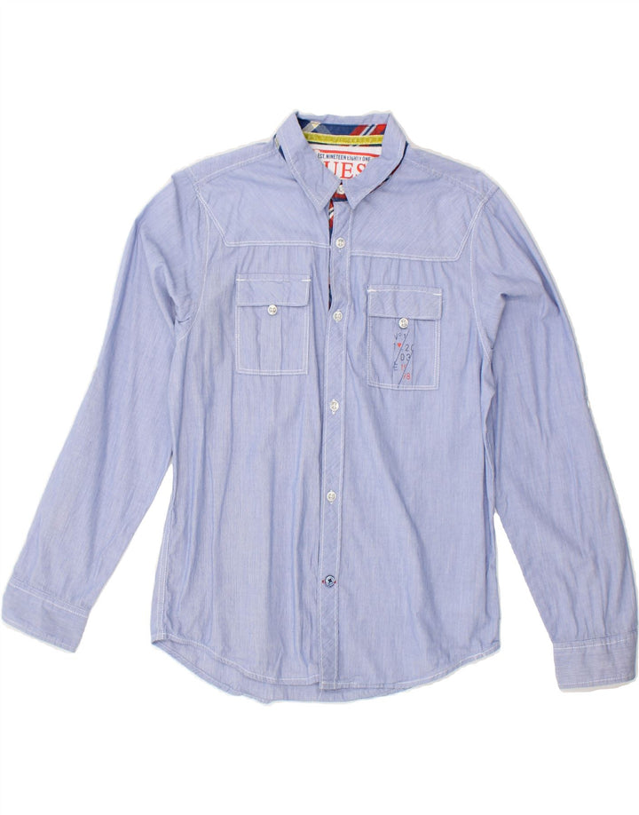 GUESS Boys Shirt 15-16 Years Blue Cotton Vintage Guess and Second-Hand Guess from Messina Hembry 
