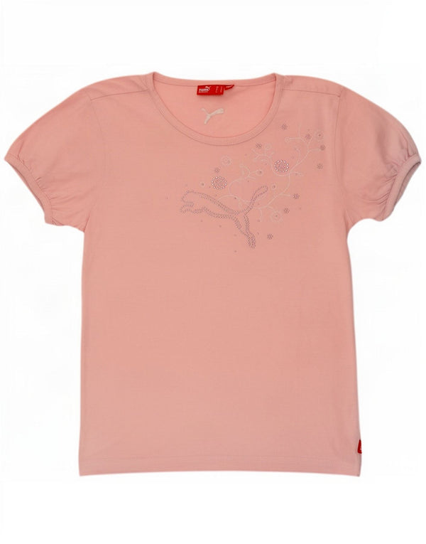 Женская футболка с рисунком Puma Top UK 10, маленькая розовая