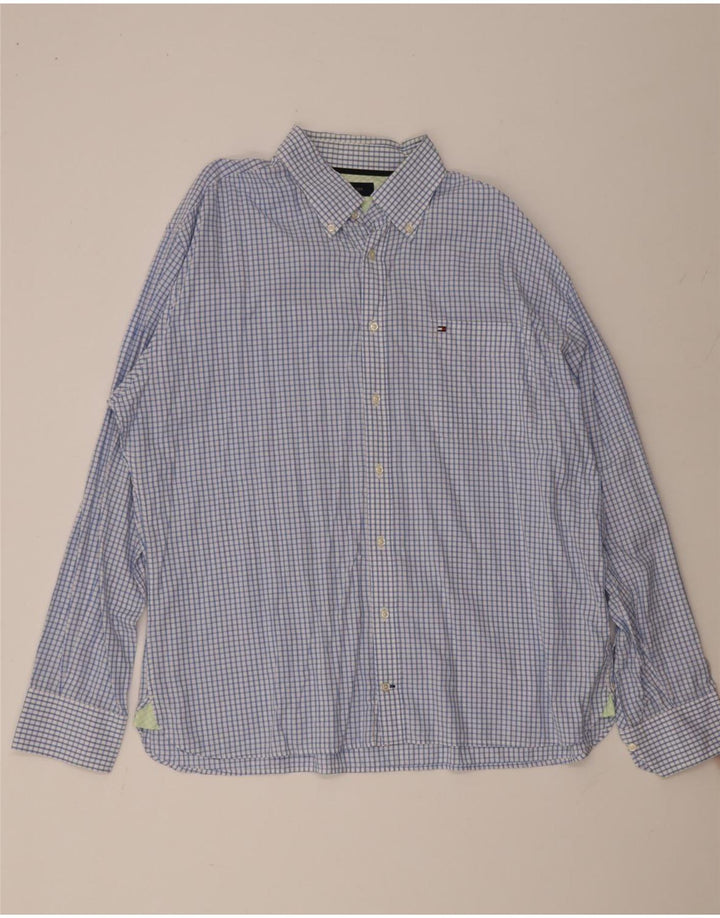 Мужская рубашка Tommy Hilfiger 2XL, синяя клетка, хлопок