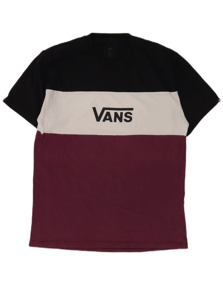 Мужская футболка с рисунком Vans, большой разноцветный хлопок с цветными блоками