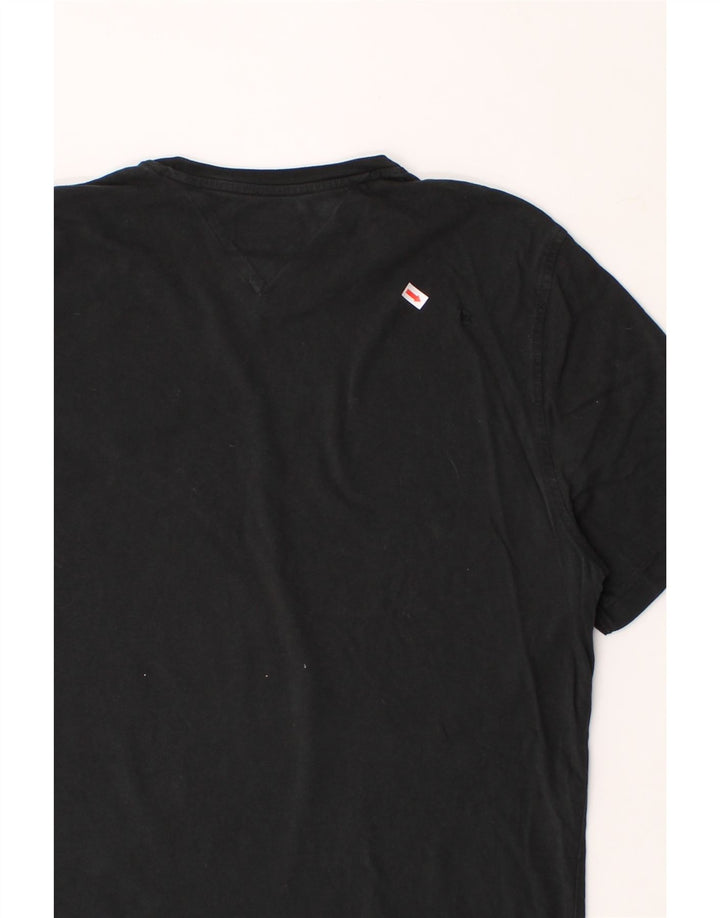 TOMMY HILFIGER Mens T-Shirt Top Large Black Cotton Vintage Tommy Hilfiger and Second-Hand Tommy Hilfiger from Messina Hembry 