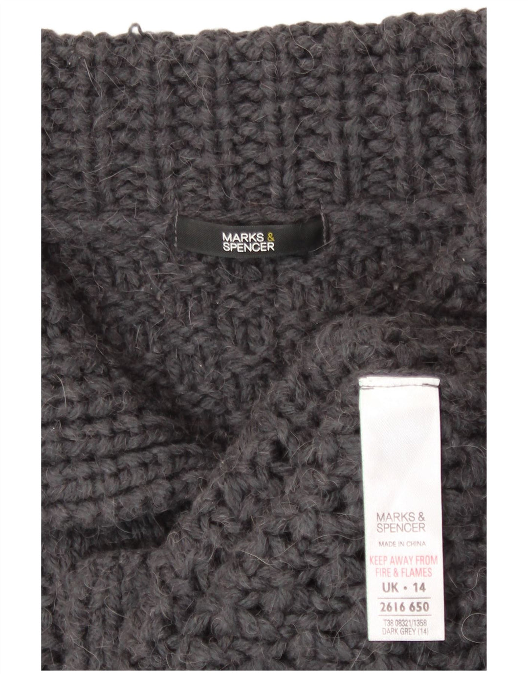 Женский кардиган Marks & Spencer UK 14, средний серый акрил