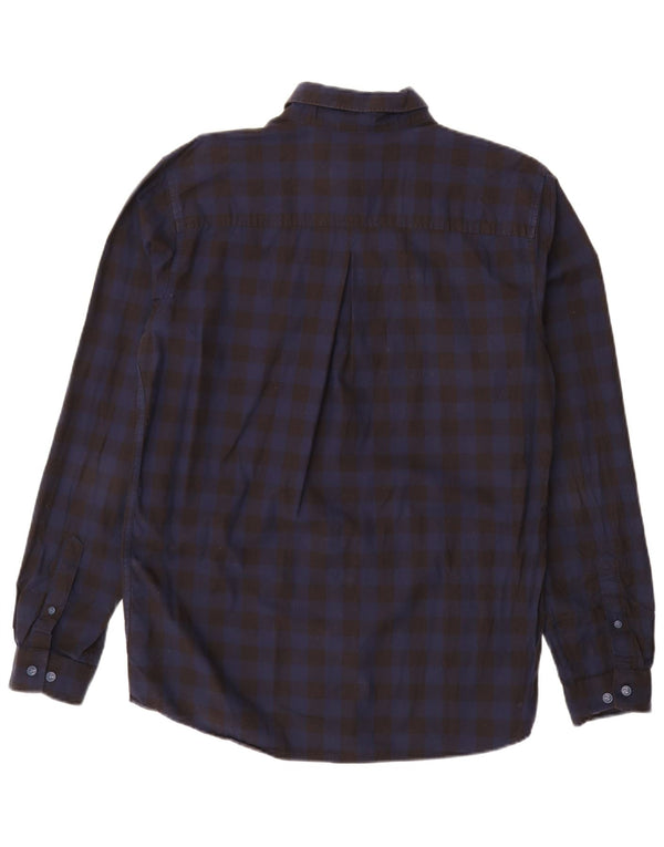 Мужская приталенная рубашка JACK & JONES, большая черная хлопковая клетка в мелкую клетку