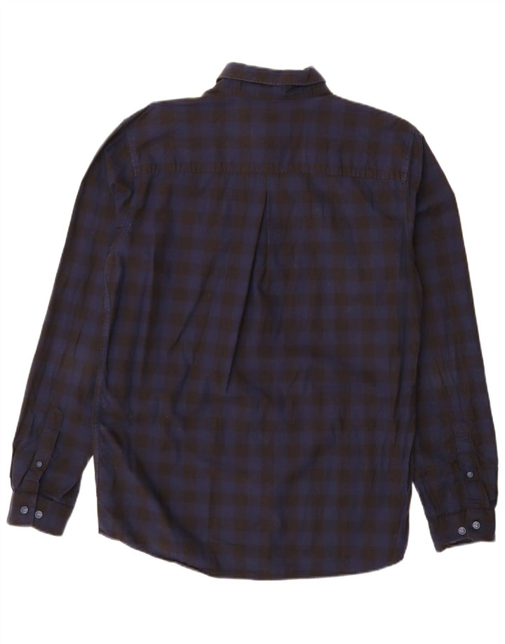 Мужская приталенная рубашка JACK & JONES, большая черная хлопковая клетка в мелкую клетку