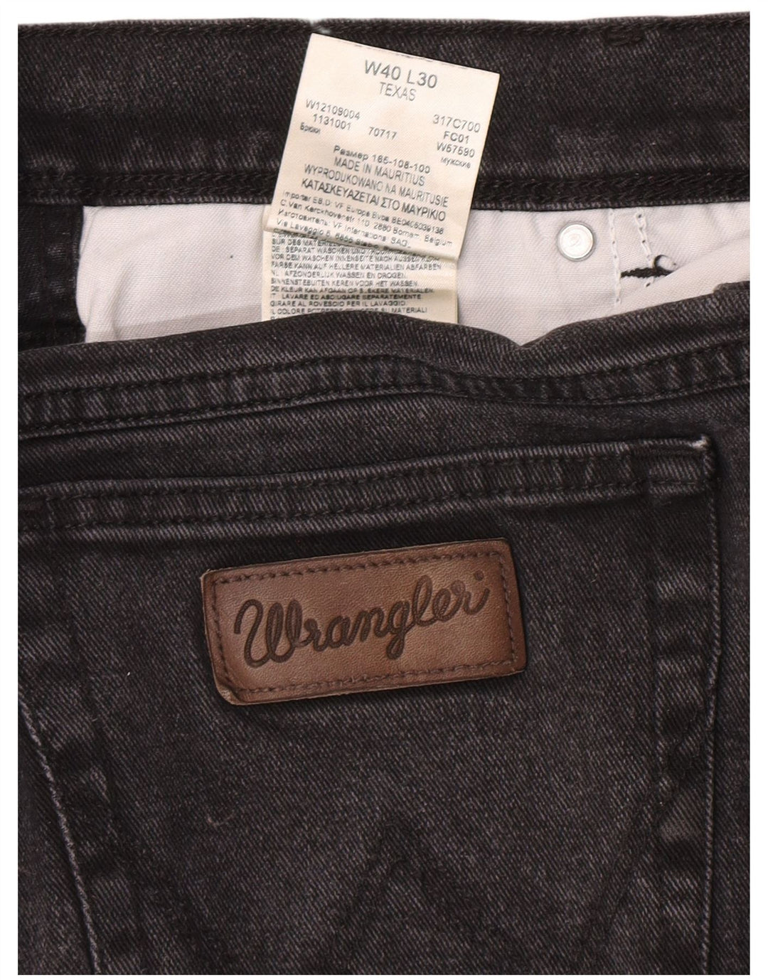 Мужские прямые джинсы Wrangler Texas W40 L30, серый хлопок
