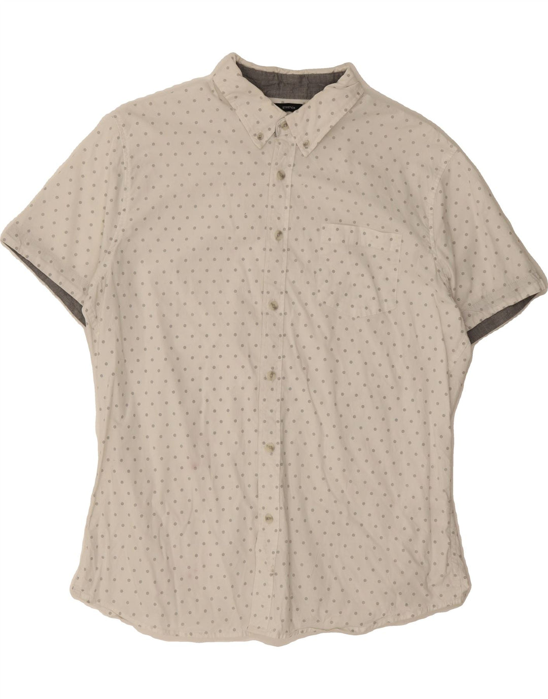 LEE Mens Regular Fit Short Sleeve Shirt Large White Spotted Cotton Vintage Lee and Second-Hand Lee from Messina Hembry 
