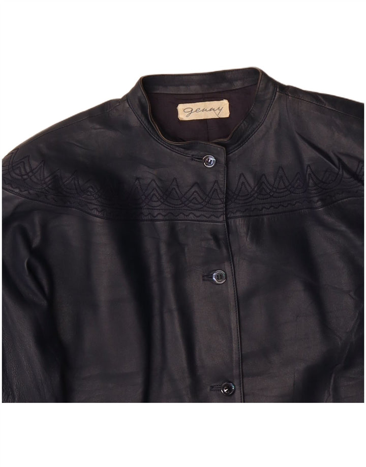 GENNY Женская кожаная куртка оверсайз EU 34 XS Темно-синий