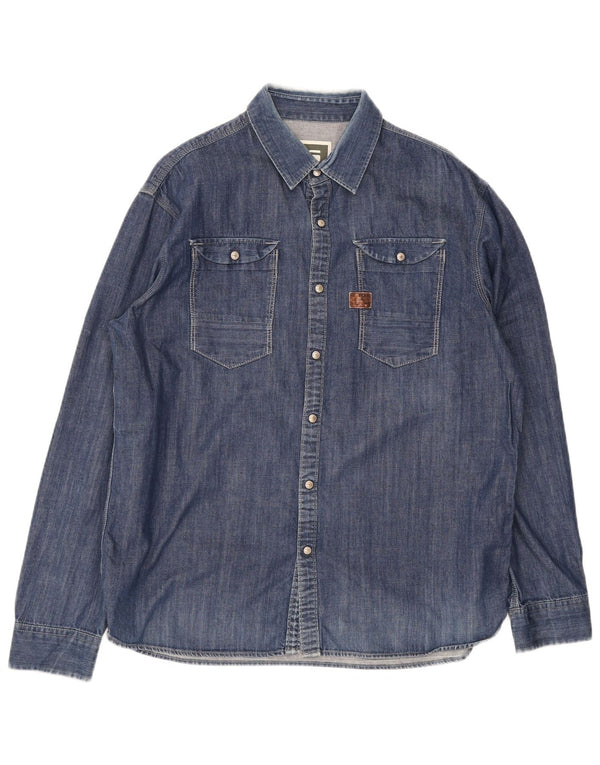 Мужская джинсовая рубашка G-Star 2XL, синяя, хлопок
