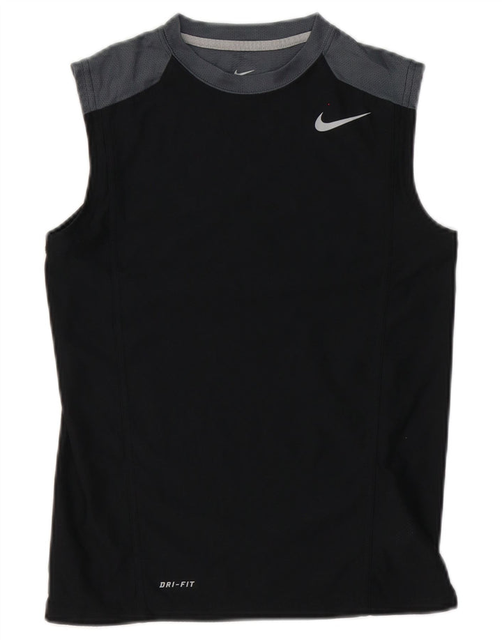 Женский жилет Nike Dri Fit Top UK 10, маленький черный полиэстер с цветными блоками