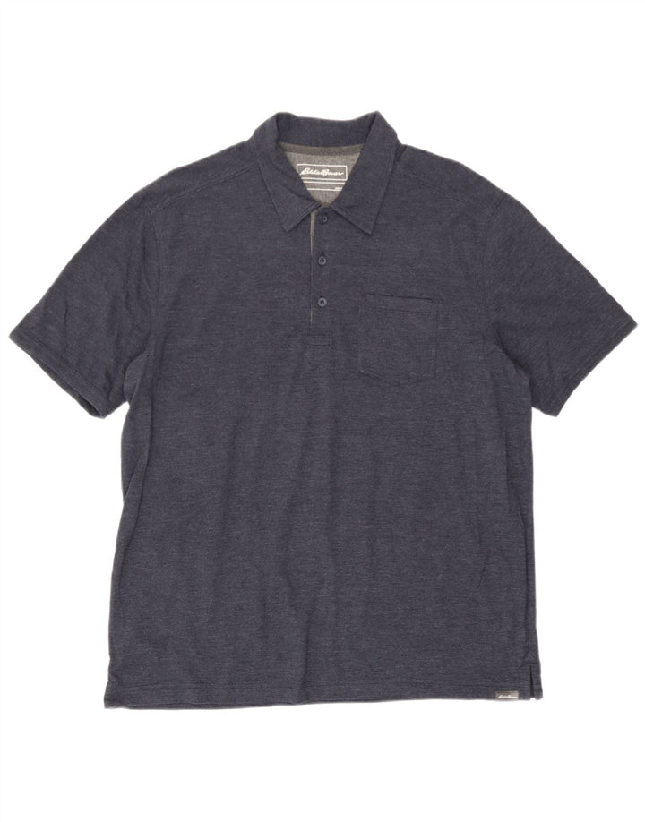 Мужская рубашка-поло Eddie Bauer, темно-синяя, хлопковая