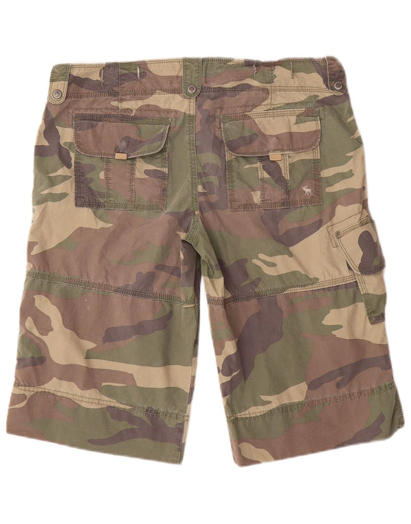 Мужские шорты-карго Abercrombie & Fitch среднего размера W34, камуфляжный хлопок цвета хаки