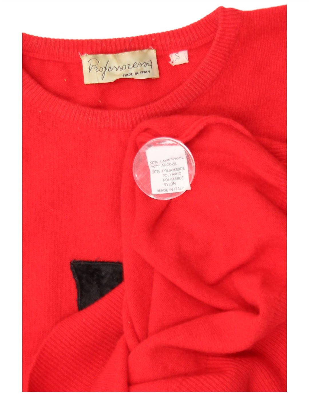 Винтажный женский джемпер с круглым вырезом с графическим рисунком, Великобритания, 10 маленьких красных геометрических узоров