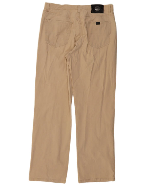 Trussardi Mens Straight Casual Trousers W36 L31 Beige Cotton