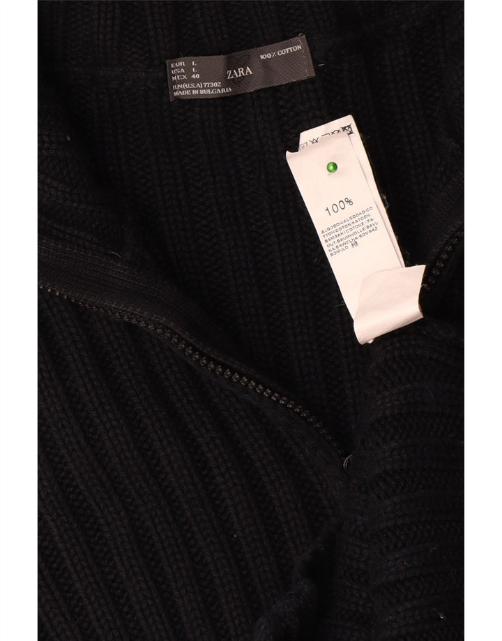 Мужской кардиган Zara, большой темно-синий хлопковый свитер