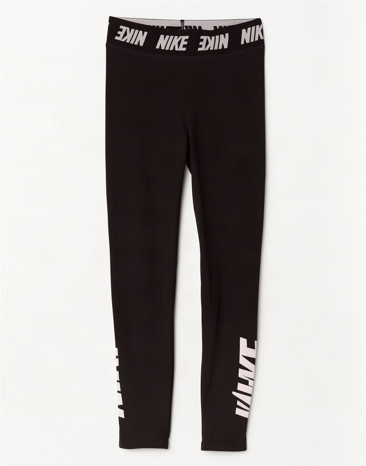 Женские леггинсы с рисунком Nike UK 8, маленькие черные хлопковые