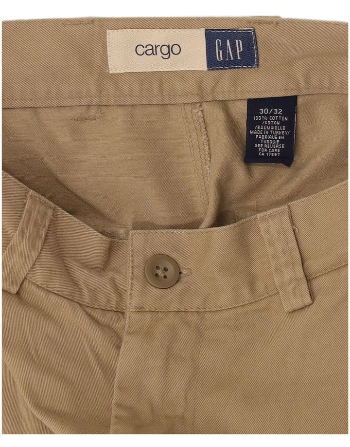 Мужские прямые брюки карго Gap W30 L32 бежевые, хлопок