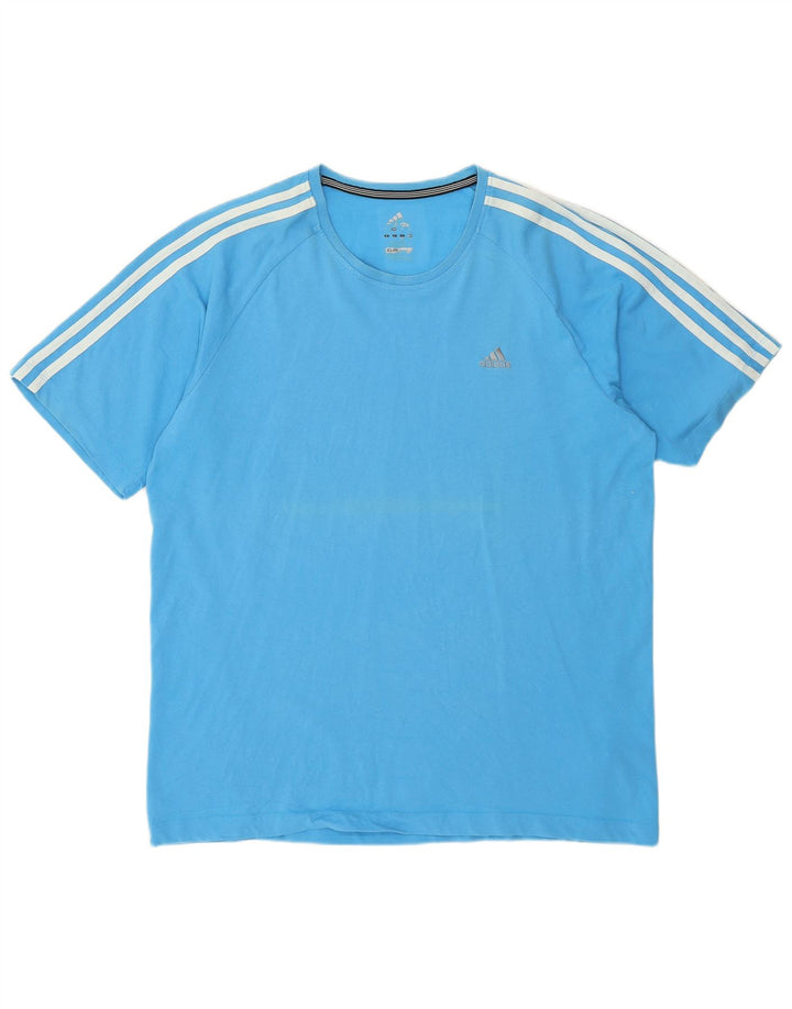 Мужская футболка Adidas Climalite, большой синий хлопок